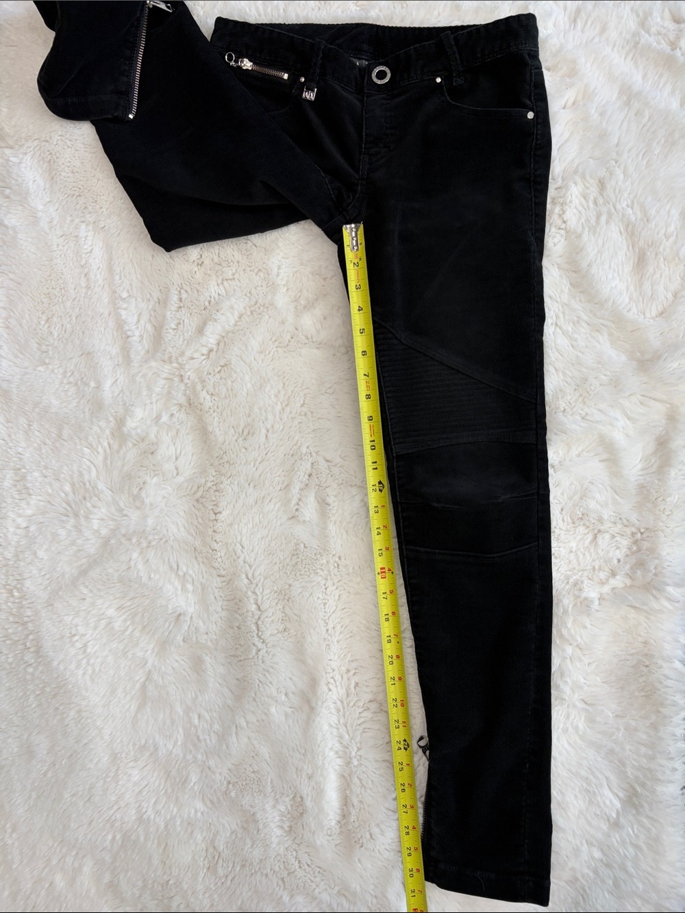 Armani Exchange,Black Women’s Moto Skinny Corduroy,Size 4. - Picture 17 of 17